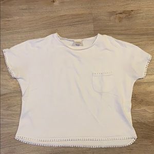 Zara Girls white cropped shirt